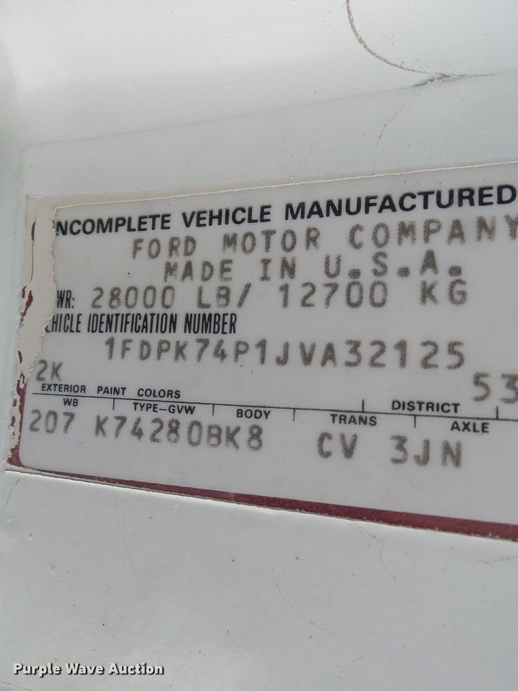 image for item DH7892 1988 Ford F700 sewer rodder truck