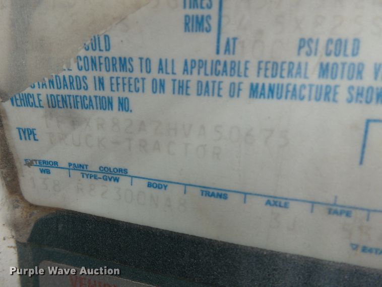 image for item DH7893 1987 Ford L8000 crane truck