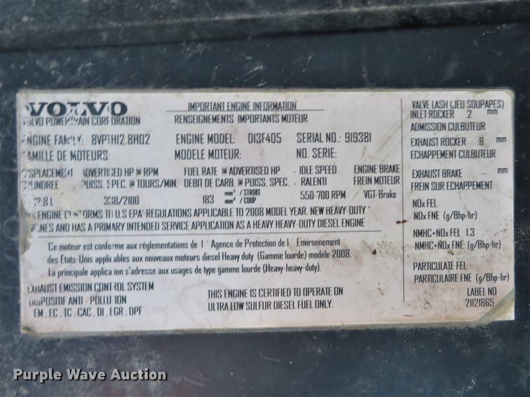 image for item DI2074 2009 Volvo VHD hydrovac truck