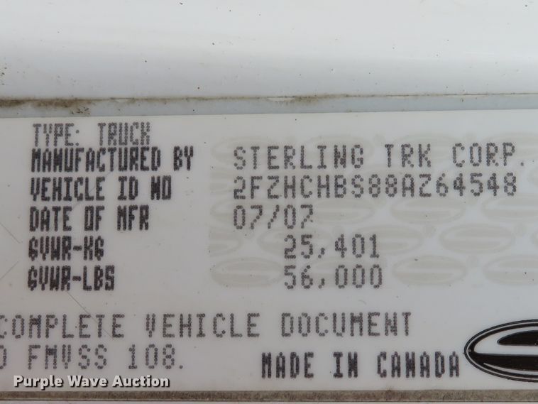 image for item DI2083 2008 Sterling Acterra dump truck