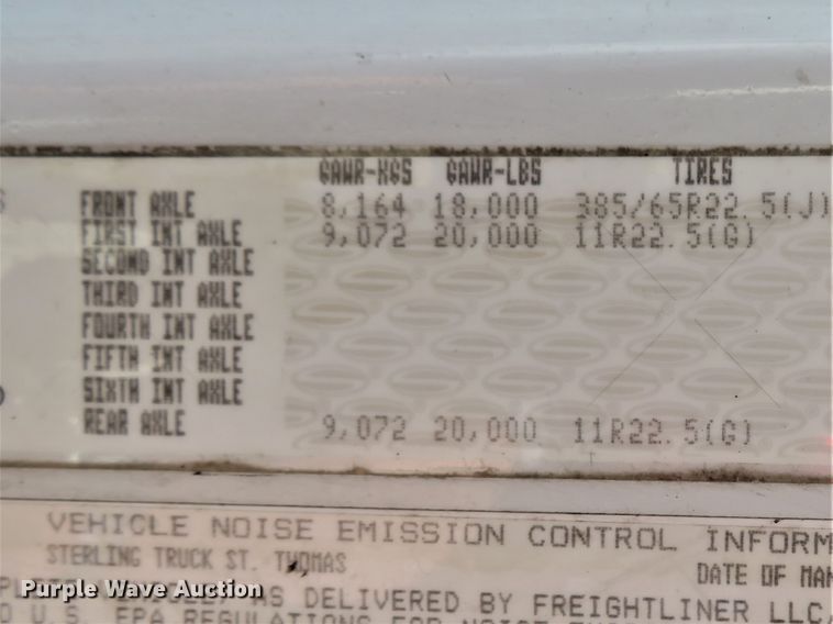 image for item DI2088 2009 Sterling L-Line dump truck