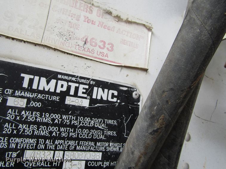 image for item FD9380 1995 Timpte live bottom trailer