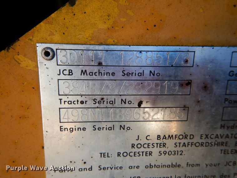 image for item GB9797 1978 JCB 3D111 backhoe