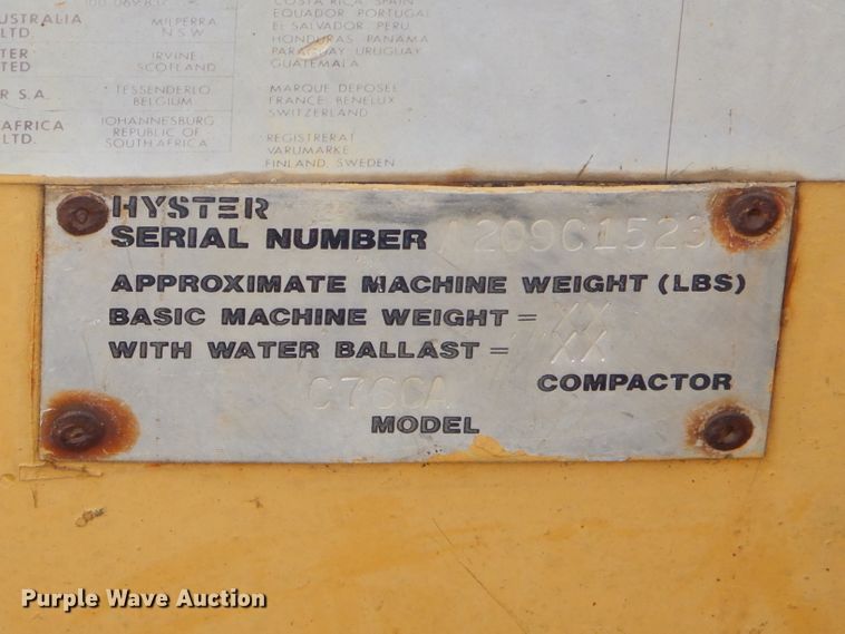 image for item GG9724 Hyster C766A vibratory double drum roller