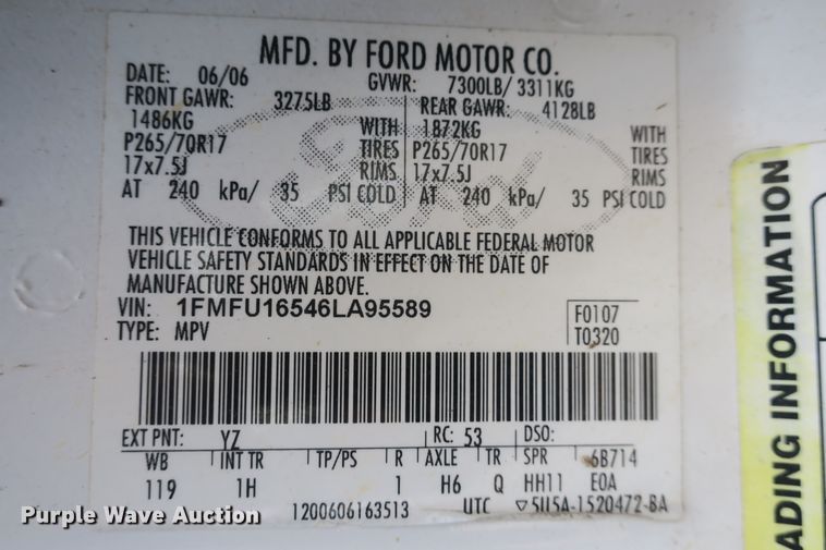 image for item DF5109 2006 Ford Expedition SUV