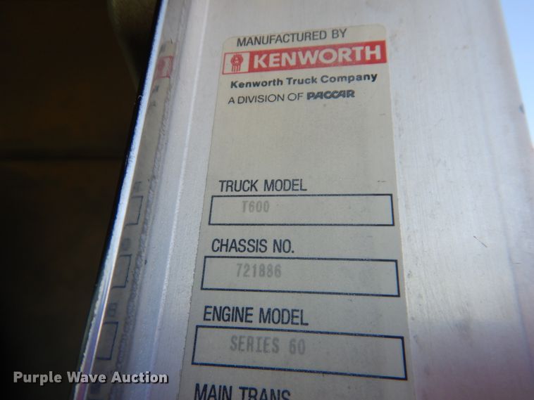 image for item DF7400 1996 Kenworth T600 semi truck