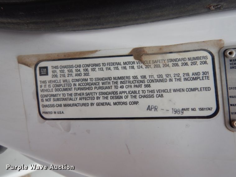 image for item DG6285 1989 Chevrolet C70 bucket truck