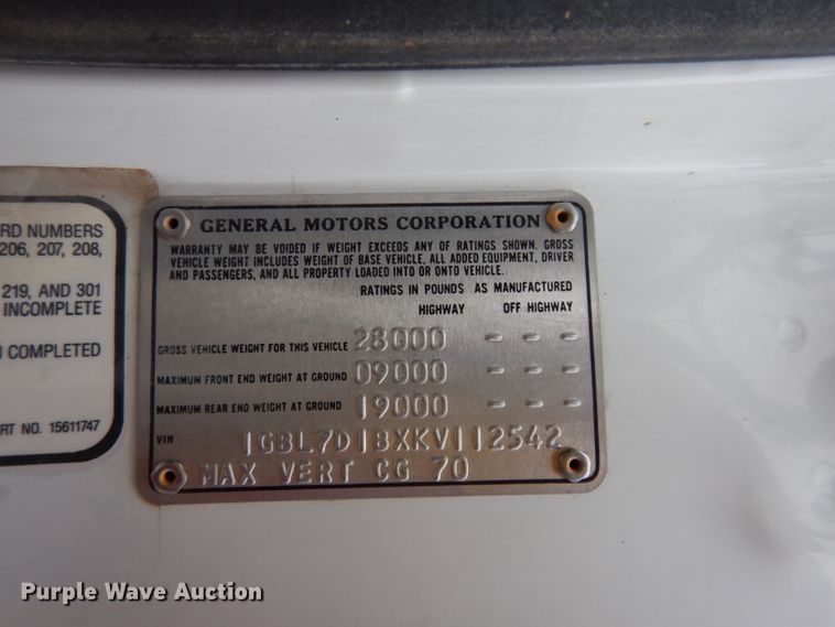 image for item DG6285 1989 Chevrolet C70 bucket truck