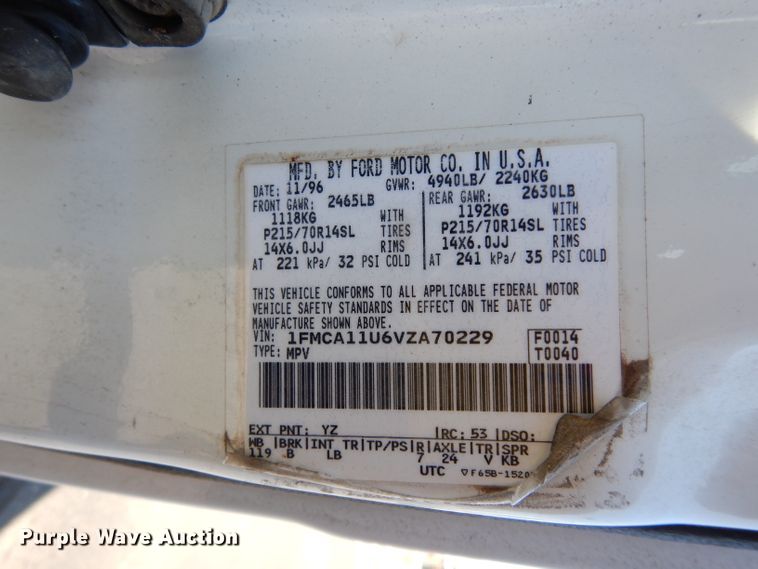 image for item DG6317 1997 Ford Aerostar XLT van