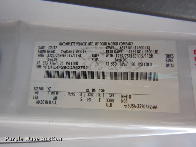 image for item DG6346 2012 Ford E450 Super Duty shuttle bus