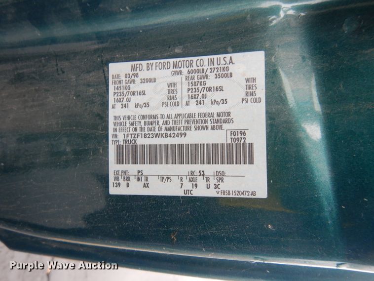 image for item DG6352 1998 Ford F150 pickup truck
