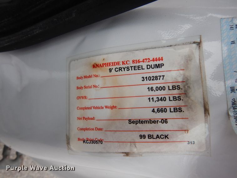 image for item DG6359 2007 Ford F450 Super Duty XL dump truck