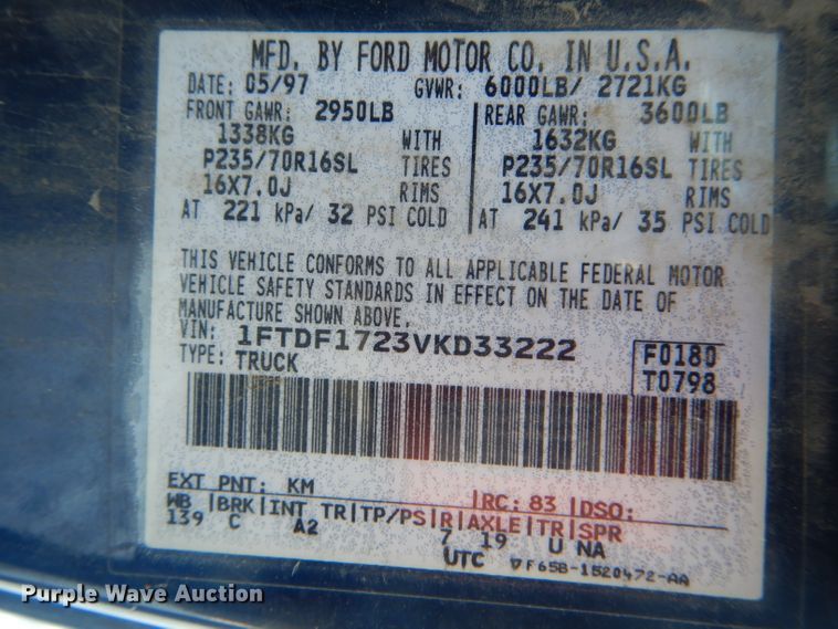 image for item DH6328 1997 Ford F150 pickup truck