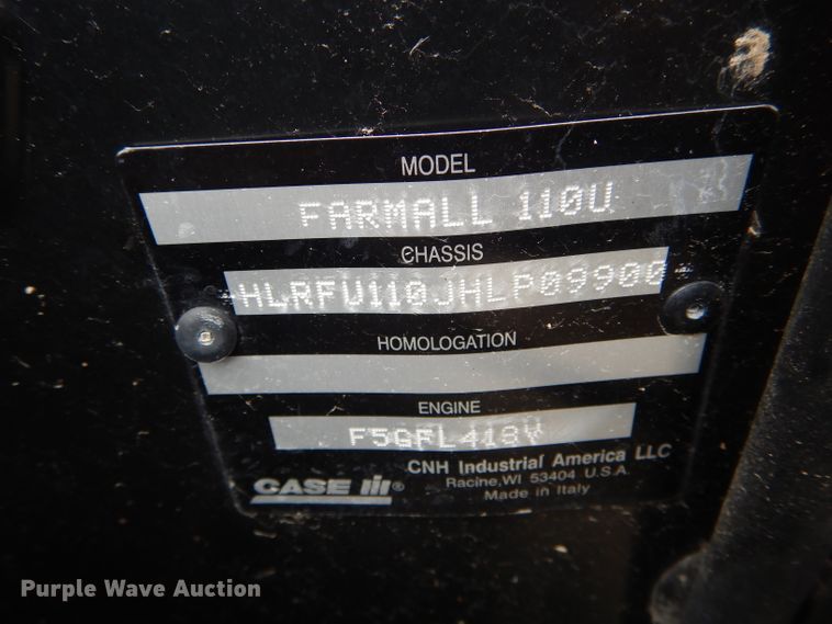 image for item DH6488 2018 Case IH Farmall 110U MFWD tractor