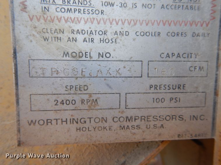 image for item DH6497 Worthington GTPGGEAXX air compressor