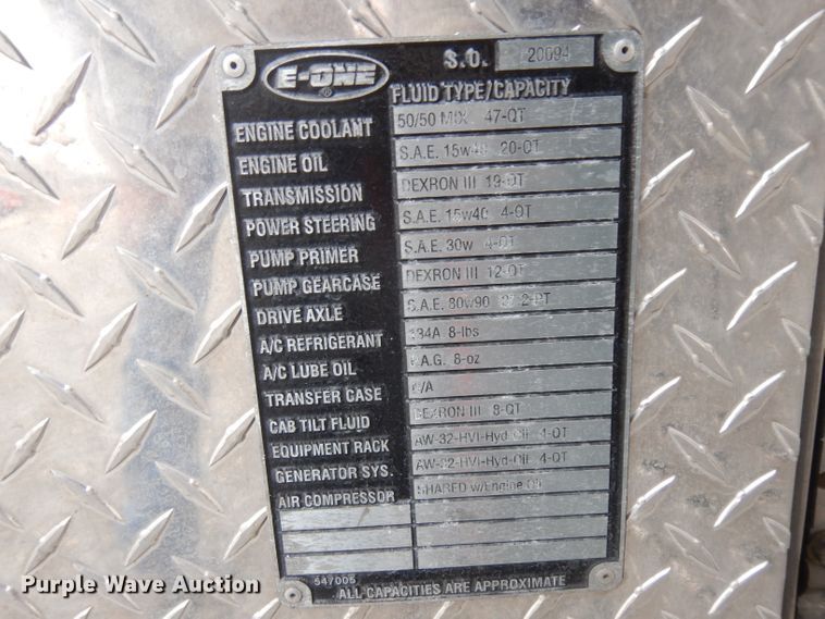 image for item ER9977 1999 Emergency One pumper fire truck