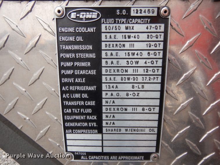 image for item ER9978 2000 Emergency One pumper fire truck