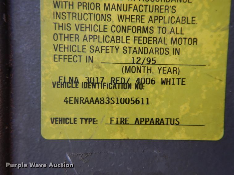 image for item ER9979 1995 Emergency One pumper fire truck