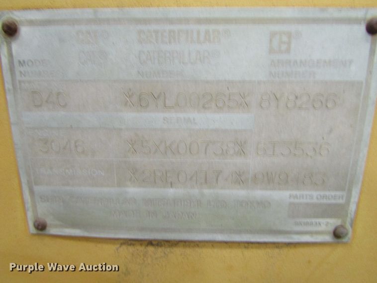 image for item FD9383 1994 Caterpillar D4C Series III dozer