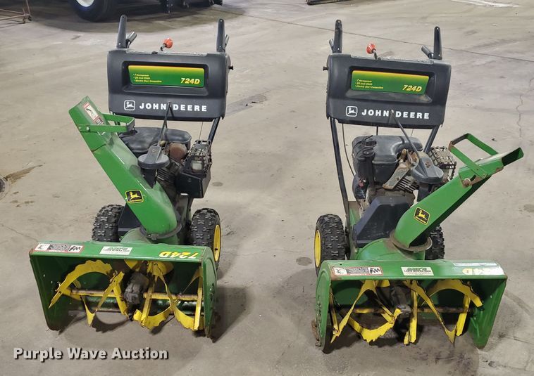 image for item GB9818 (2) John Deere 724D snow blowers