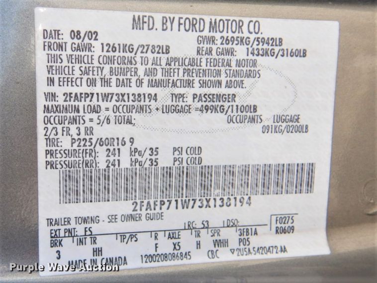 image for item GD9091 2003 Ford Crown Victoria Police Interceptor