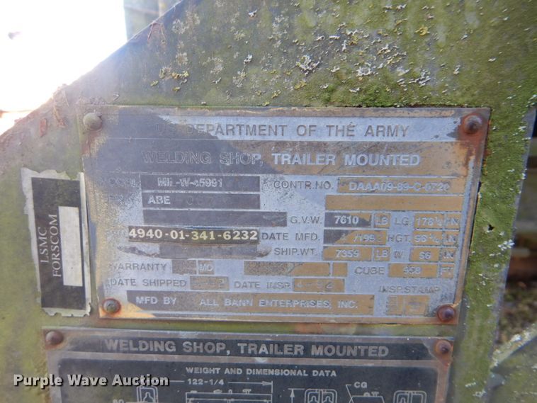 image for item GD9096 1992 All Bann Enterprises MIL-W-45991 generator