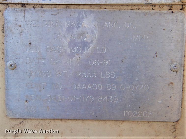 image for item GD9098 1992 All Baan Enterprises MIL-W-45991 generator