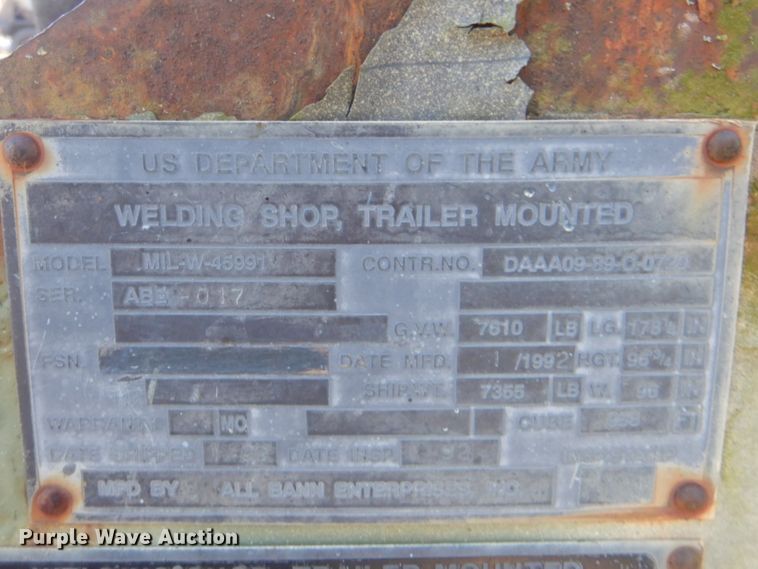 image for item GD9098 1992 All Baan Enterprises MIL-W-45991 generator