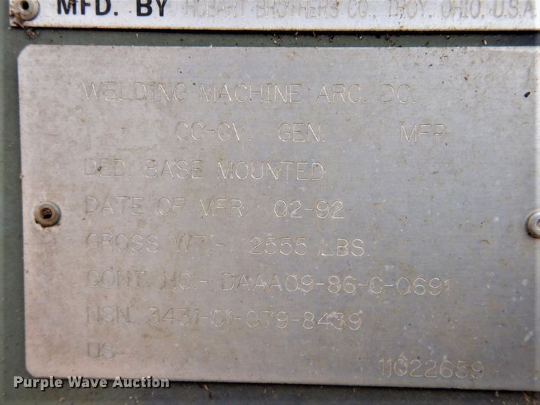 image for item GD9099 1992 Hobart Brothers generator