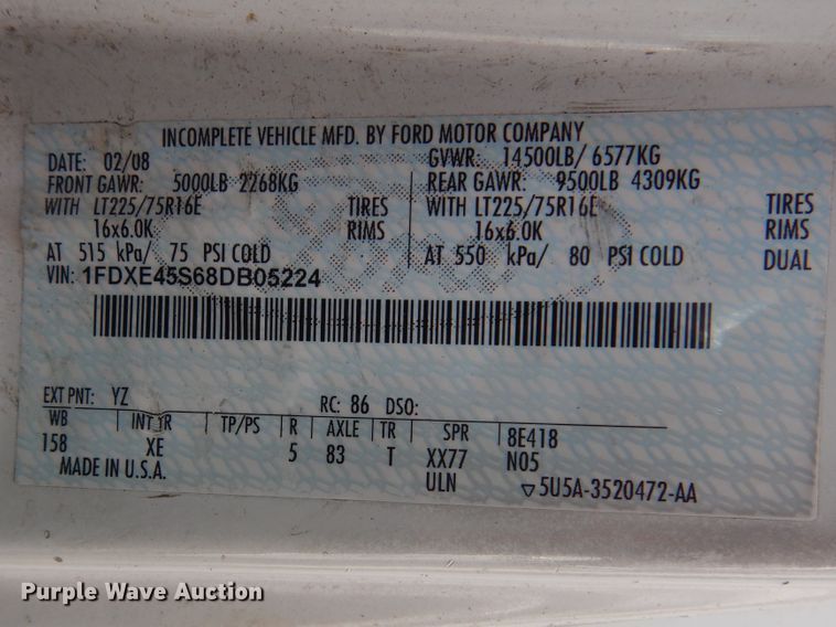 image for item GD9173 2008 Ford Econoline E450 shuttle bus