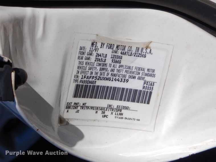 image for item GG9742 1998 Ford Taurus