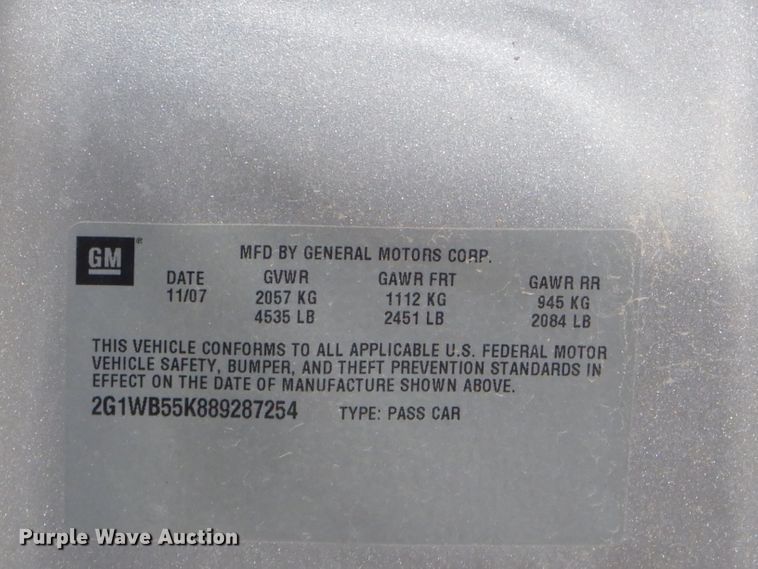 image for item GG9745 2008 Chevrolet Impala