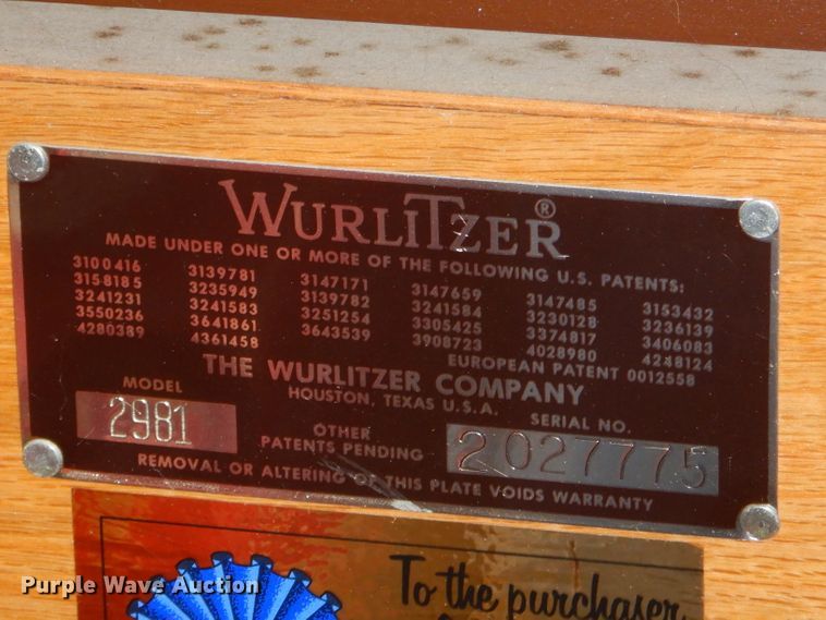 image for item GL9528 Wurlitzer 2981 piano