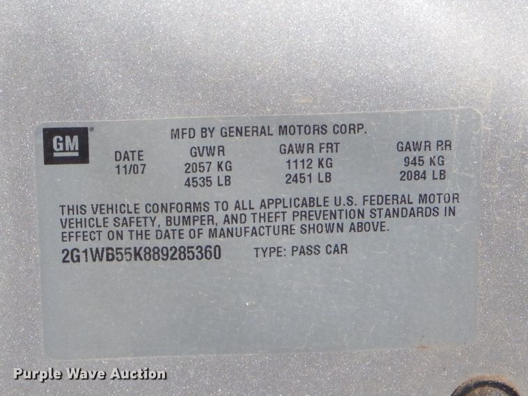 image for item GL9533 2008 Chevrolet Impala