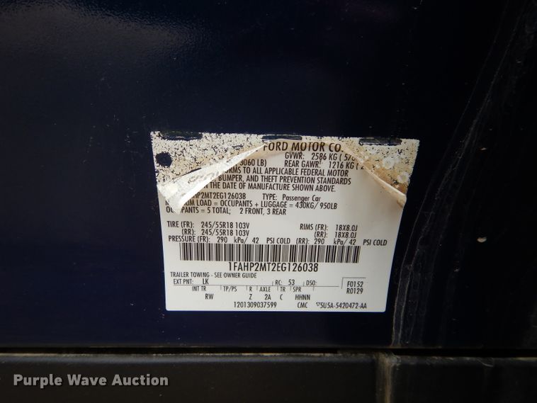 image for item GT9726 2014 Ford Taurus Police Interceptor