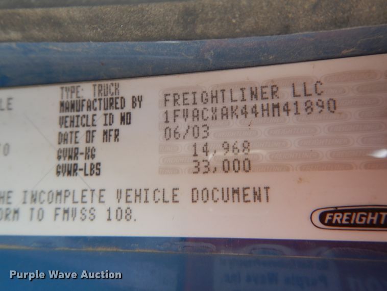 image for item DH6482 2004 Freightliner M2 truck cab and chassis