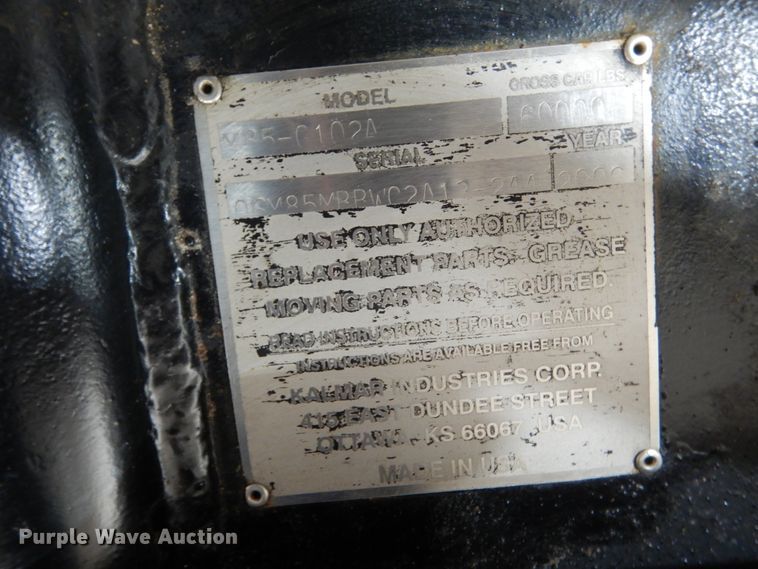 image for item GW9555 Kalmar Bartlett M85-G102A hydraulic lift fifth wheel plate