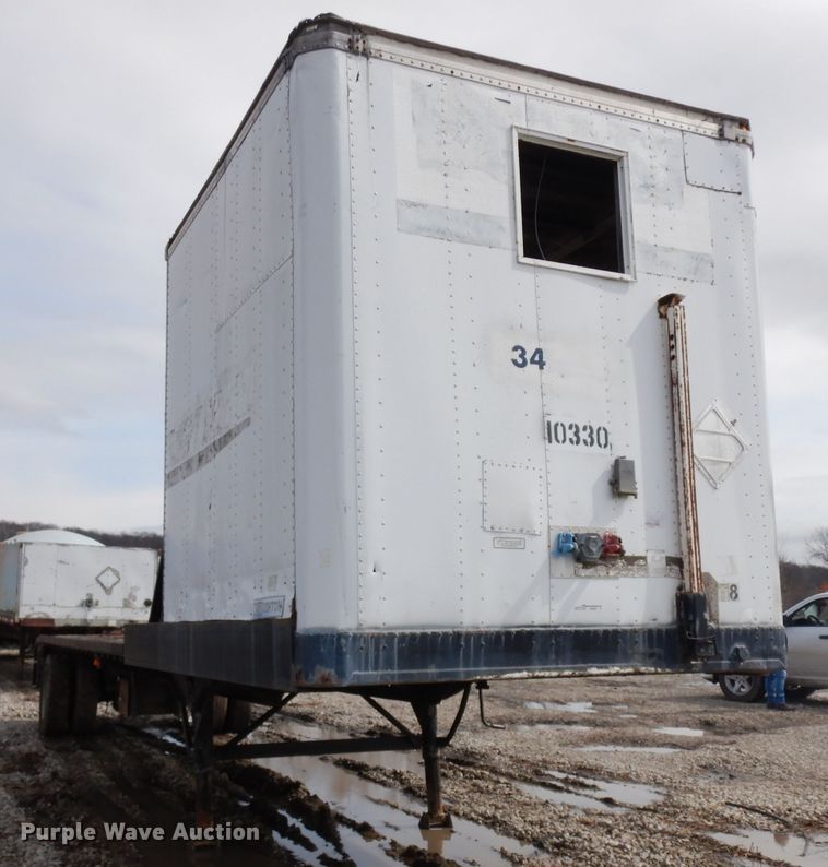 image for item GX9967 1991 Stoughton AVW345SWEDGE flatbed trailer