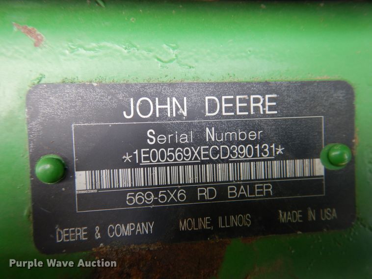 image for item DJ3019 2013 John Deere 569 Mega Wide Plus round baler