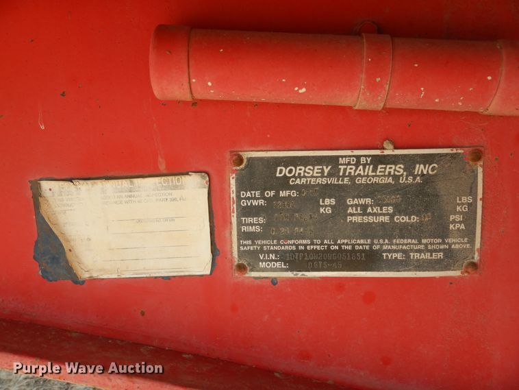 image for item DJ3029 1998 Dorsey DGTS-45 flatbed nurse tank trailer