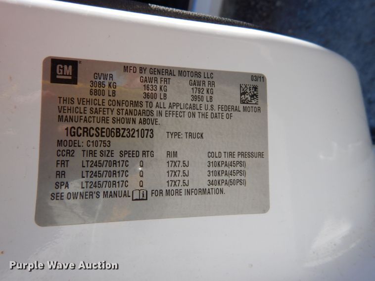 image for item DG6331 2011 Chevrolet Silverado 1500  Ext. Cab pickup truck