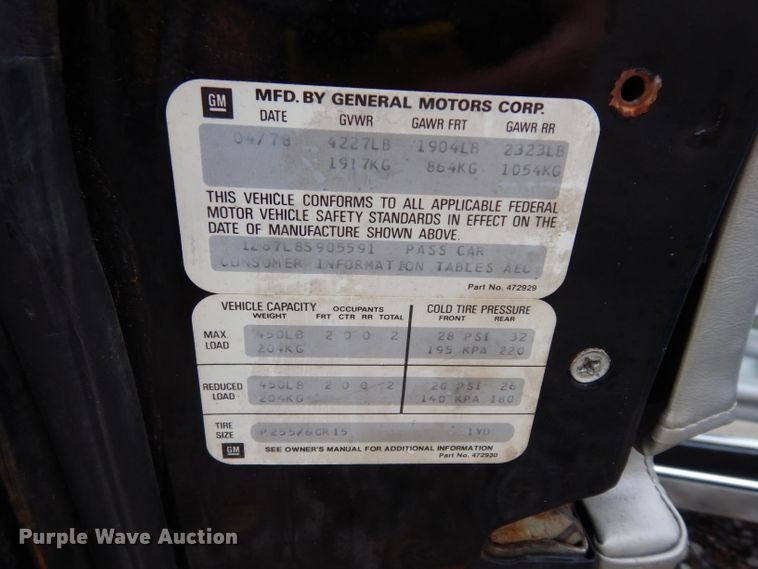 image for item FD9863 1978 Chevrolet Corvette  pace car