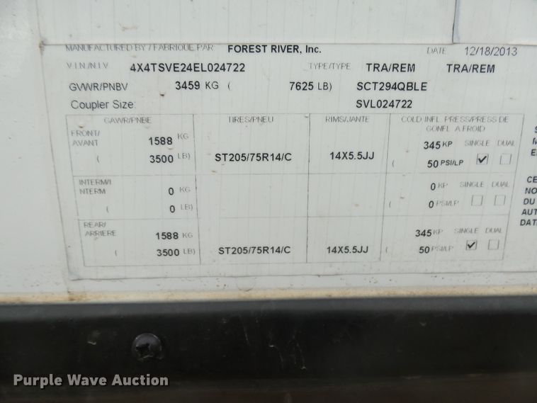 image for item FR9515 2014 Forest River Surveyor camper