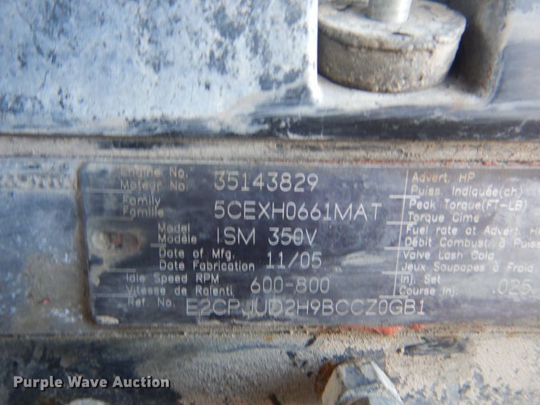 image for item GD9233 2005 Cummins ISM 350V 10.8L L6 diesel engine