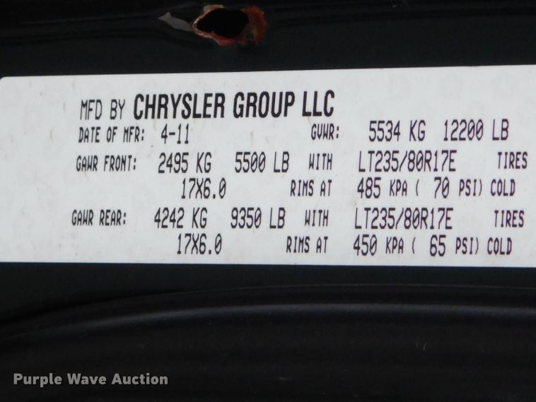 image for item GG9612 2011 Dodge Ram 3500  Crew Cab bale bed pickup truck