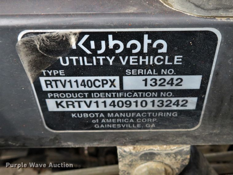 image for item GI9158 2009 Kubota RTV1140CPX utility vehicle