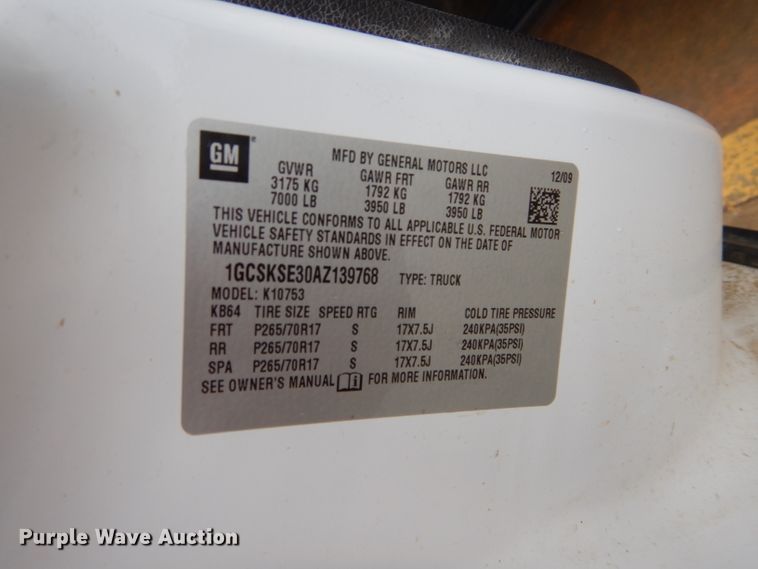 image for item GK9054 2010 Chevrolet Silverado 1500  Ext. Cab pickup truck