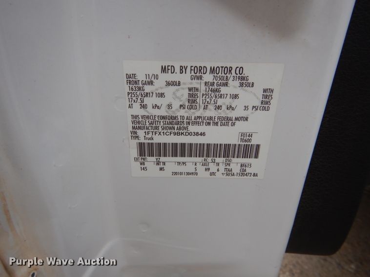 image for item GK9069 2011 Ford F150  SuperCab pickup truck