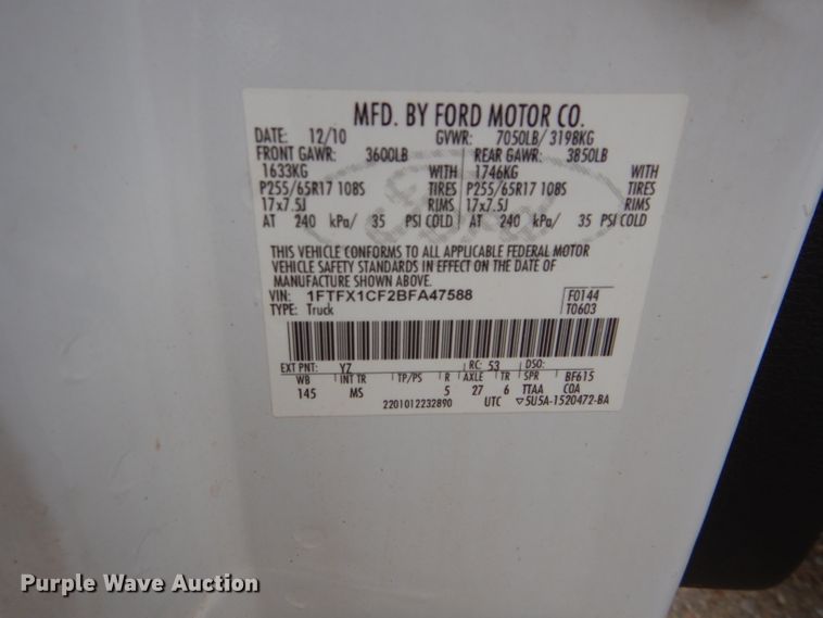 image for item GK9070 2011 Ford F150  SuperCab pickup truck