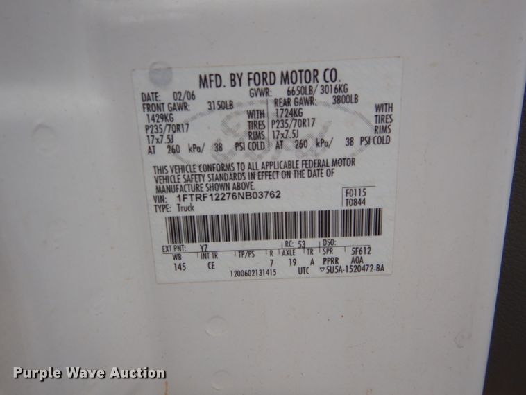 image for item GK9071 2006 Ford F150  pickup truck